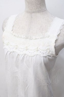 画像4: axes femme / シフォンバラ×パールタンク  白 Y-25-07-21-024-AX-TO-AS-ZY