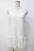 axes femme / スカラップレースロングタンク  白 Y-25-07-21-025-AX-TO-AS-ZY