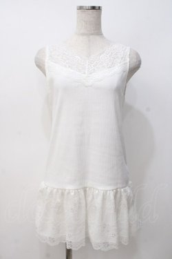 画像1: axes femme / スカラップレースロングタンク  白 Y-25-07-21-025-AX-TO-AS-ZY