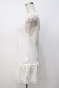 画像2: axes femme / スカラップレースロングタンク  白 Y-25-07-21-025-AX-TO-AS-ZY