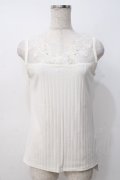 axes femme / 繊細レースタンク  紺 Y-25-07-21-026-AX-TO-AS-ZY
