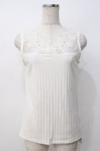 axes femme / 繊細レースタンク  紺 Y-25-07-21-026-AX-TO-AS-ZY