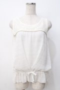 axes femme / レース切替タンクトップ  白 Y-25-07-21-028-AX-TO-SZ-ZY