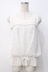 axes femme / レース切替タンクトップ  白 Y-25-07-21-028-AX-TO-SZ-ZY