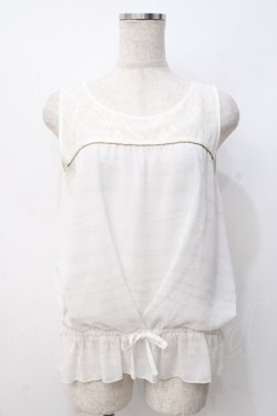 画像1: axes femme / レース切替タンクトップ  白 Y-25-07-21-028-AX-TO-SZ-ZY