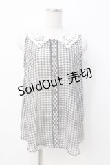 axes femme / ギンガムノースリブラウス  黒 Y-25-07-21-029-AX-BL-SZ-ZY