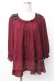 画像1: axes femme / シフォンレーストップス  ワイン Y-25-07-21-030-AX-TO-SZ-ZY (1)