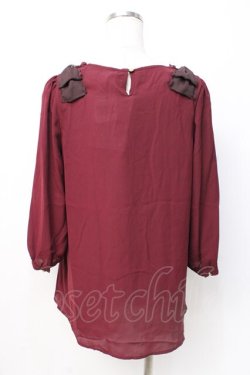 画像3: axes femme / シフォンレーストップス  ワイン Y-25-07-21-030-AX-TO-SZ-ZY