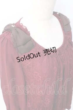 画像4: axes femme / シフォンレーストップス  ワイン Y-25-07-21-030-AX-TO-SZ-ZI