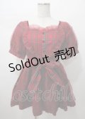 LIZ LISA / オーガンジー重ねチェック柄ハートワンピース 0 アカ Y-25-07-22-025-LO-OP-SZ-ZY