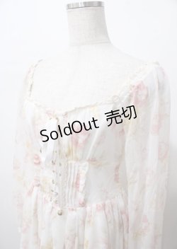 画像3: LIZ LISA / フロント編み上げローズ柄ワンピース 0 オフ白 Y-25-07-22-030-LO-OP-SZ-ZI