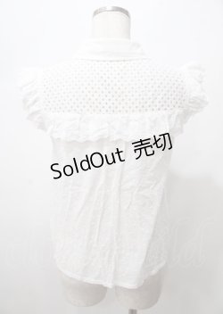 画像2: LIZ LISA / チェリー刺繍ドビードットノースリーブブラウス 0 白 Y-25-07-22-054-LO-BL-SZ-ZY
