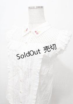 画像3: LIZ LISA / チェリー刺繍ドビードットノースリーブブラウス 0 白 Y-25-07-22-054-LO-BL-SZ-ZY