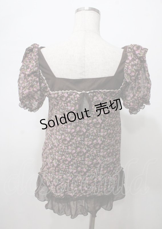 画像2: LIZ LISA / 小花柄シフォントップス 0 ブラウン Y-25-07-22-056-LO-TO-SZ-ZI (2)