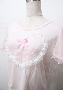 画像3: LIZ LISA / チュールハートパフTシャツ 0 ピンク Y-25-07-22-058-LO-TO-SZ-ZY
