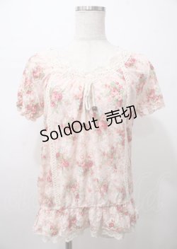画像1: LIZ LISA / 花レーストップス 0 ピンク Y-25-07-22-059-LO-TO-SZ-ZY