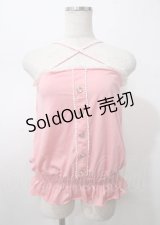 LIZ LISA / フロントボタンクロスキャミ 0 ピンク Y-25-07-22-062-LO-TO-SZ-ZY