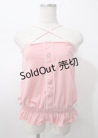 LIZ LISA / フロントボタンクロスキャミ 0 ピンク Y-25-07-22-062-LO-TO-SZ-ZY