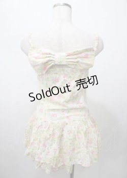 画像2: LIZ LISA / 水彩柄BIGリボンミニワンピ 0 オフ Y-25-07-22-019-LO-OP-SZ-ZT017