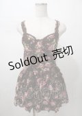LIZ LISA / 起毛レースバラ柄サテンリボンワンピース 0 ブラウン Y-25-07-22-020-LO-OP-SZ-ZI