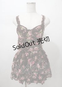 LIZ LISA / 起毛レースバラ柄サテンリボンワンピース 0 ブラウン Y-25-07-22-020-LO-OP-SZ-ZI