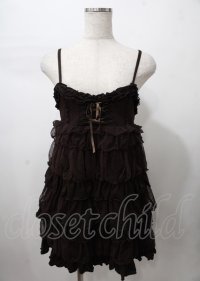 LIZ LISA / ドットフリルティアードワンピース 0 ブラウン Y-25-07-22-021-LO-OP-SZ-ZY