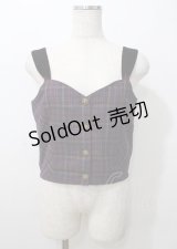 axes femme / HOUSEofTARTANコラボビスチェ  紺 Y-25-07-23-033-AX-TO-SZ-ZY