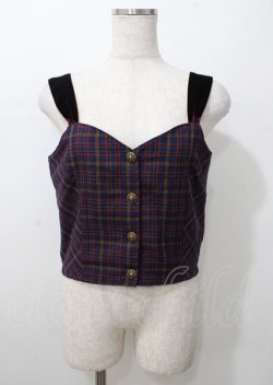 画像1: axes femme / HOUSEofTARTANコラボビスチェ  紺 Y-25-07-23-033-AX-TO-SZ-ZY
