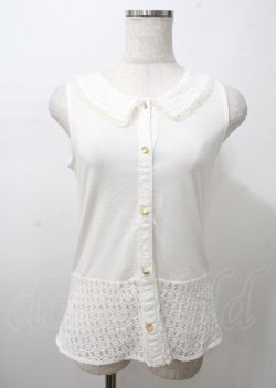 画像1: axes femme / レース切替タンク  白 Y-25-07-23-034-AX-TO-SZ-ZY
