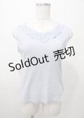 axes femme / モチーフレースタンク  サックス Y-25-07-23-035-AX-TO-SZ-ZY