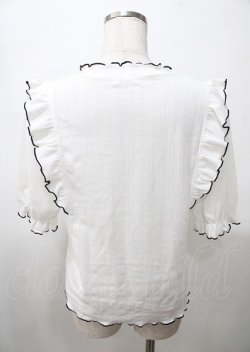画像2: axes femme / パール付きフリルトップス  白 Y-25-07-23-036-AX-TO-SZ-ZY