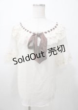 axes femme / レイヤードフリル楊柳トップス  生成り Y-25-07-23-037-AX-TO-SZ-ZY