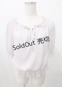 axes femme / サイドレースシースルートップス  ラベンダー Y-25-07-23-047-AX-TO-SZ-ZY