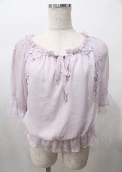 画像1: axes femme / サイドレースシースルートップス  ラベンダー Y-25-07-23-047-AX-TO-SZ-ZY