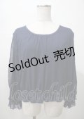 axes femme / フラワープリントスリーブトップス  紺 Y-25-07-23-051-AX-TO-SZ-ZY