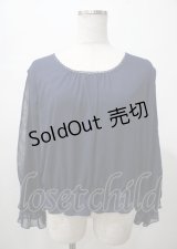 axes femme / フラワープリントスリーブトップス  紺 Y-25-07-23-051-AX-TO-SZ-ZY