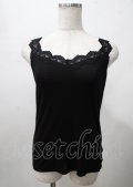 axes femme / ラメカットレースタンクトップ F 黒 Y-25-07-23-056-AX-TO-SZ-ZY