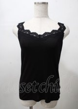 axes femme / ラメカットレースタンクトップ F 黒 Y-25-07-23-056-AX-TO-SZ-ZY