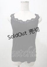 axes femme / ラメカットレースタンクトップ F 黒 Y-25-07-23-056-AX-TO-SZ-ZY