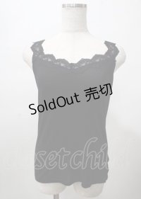 axes femme / ラメカットレースタンクトップ F 黒 Y-25-07-23-056-AX-TO-SZ-ZY