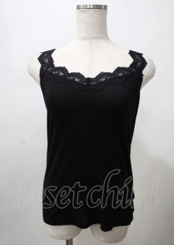 画像1: axes femme / ラメカットレースタンクトップ F 黒 Y-25-07-23-056-AX-TO-SZ-ZY