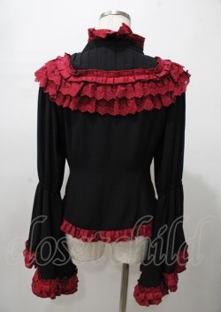 画像2: ATELIER PIERROT / 狂人による第九 赤黒ブラウス  赤黒 Y-25-07-23-058-EL-BL-SZ-ZY