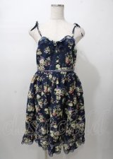 axes femme / フルーツ柄キャミワンピース  紺 Y-25-07-23-060-AX-OP-SZ-ZY