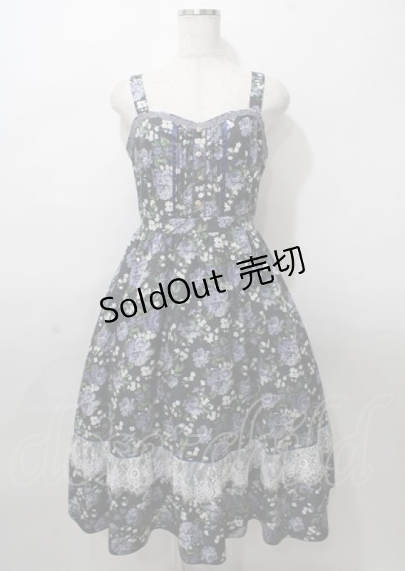 画像1: axes femme / 花総柄ビスチェラインジャンスカ F 黒 Y-25-07-23-067-AX-OP-SZ-ZT476 (1)