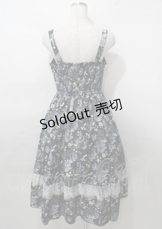 画像2: axes femme / 花総柄ビスチェラインジャンスカ F 黒 Y-25-07-23-067-AX-OP-SZ-ZT476 (2)