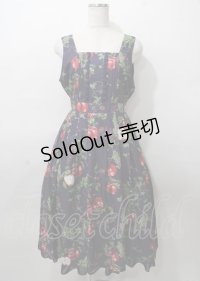 axes femme / シーズナルフルーツ柄ジャンパースカート F 紫 Y-25-07-23-068-AX-OP-SZ-ZY