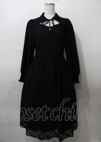 axes femme / 襟付レースワンピース F 黒 Y-25-07-23-070-AX-OP-SZ-ZT476