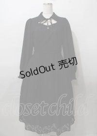 axes femme / 襟付レースワンピース F 黒 Y-25-07-23-070-AX-OP-SZ-ZT476