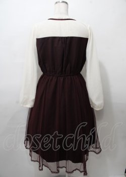 画像2: axes femme POETIQUE / チュールデザインワンピース  ワイン Y-25-07-23-075-AX-OP-SZ-ZY