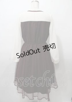 画像2: axes femme POETIQUE / チュールデザインワンピース  ワイン Y-25-07-23-075-AX-OP-SZ-ZY